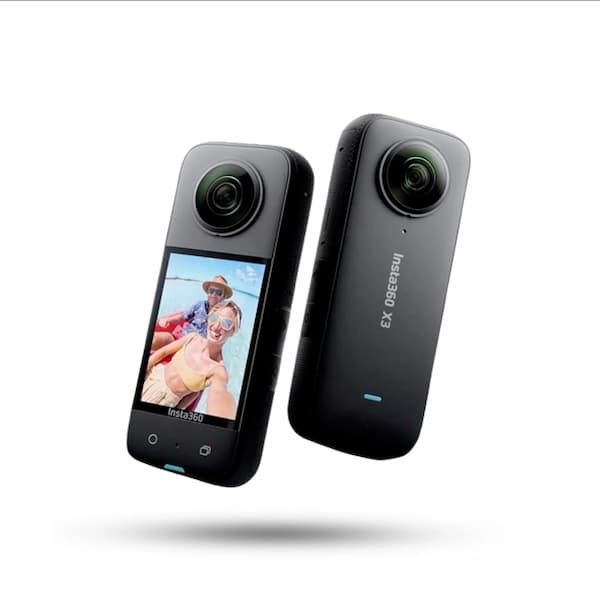 These are product images of Insta360 X3 Action Camera on rent by SharePal in Bangalore.