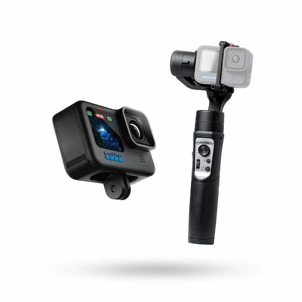 This is an image of GoPro Hero 12 with Gimbal Combo on rent offered by SharePal.in