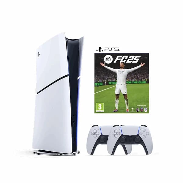 These are product images of Rent PS5 Console with ea play combo w/2 Controllers by SharePal.