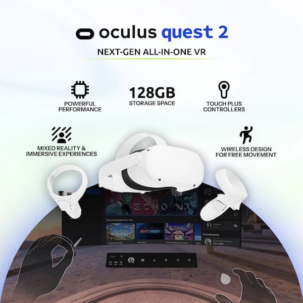This is an image of Oculus Quest 2 on rent offered by SharePal.in